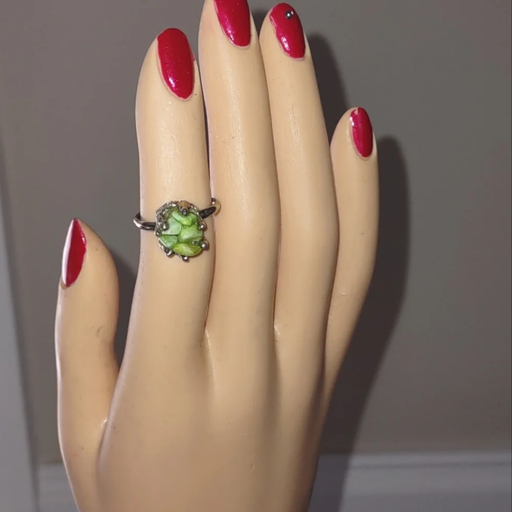 Jade Stone Colored Fashion Ring